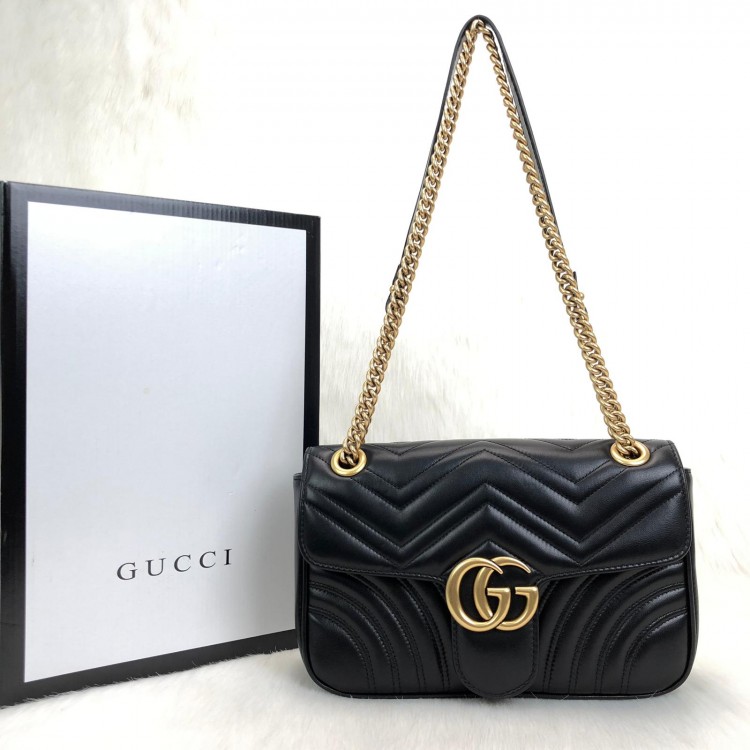 GUCCİ MARMONT SİYAH HAKİKİ DERİ